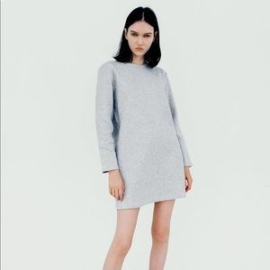ZARA Plush Jersey Dress Heather Grey